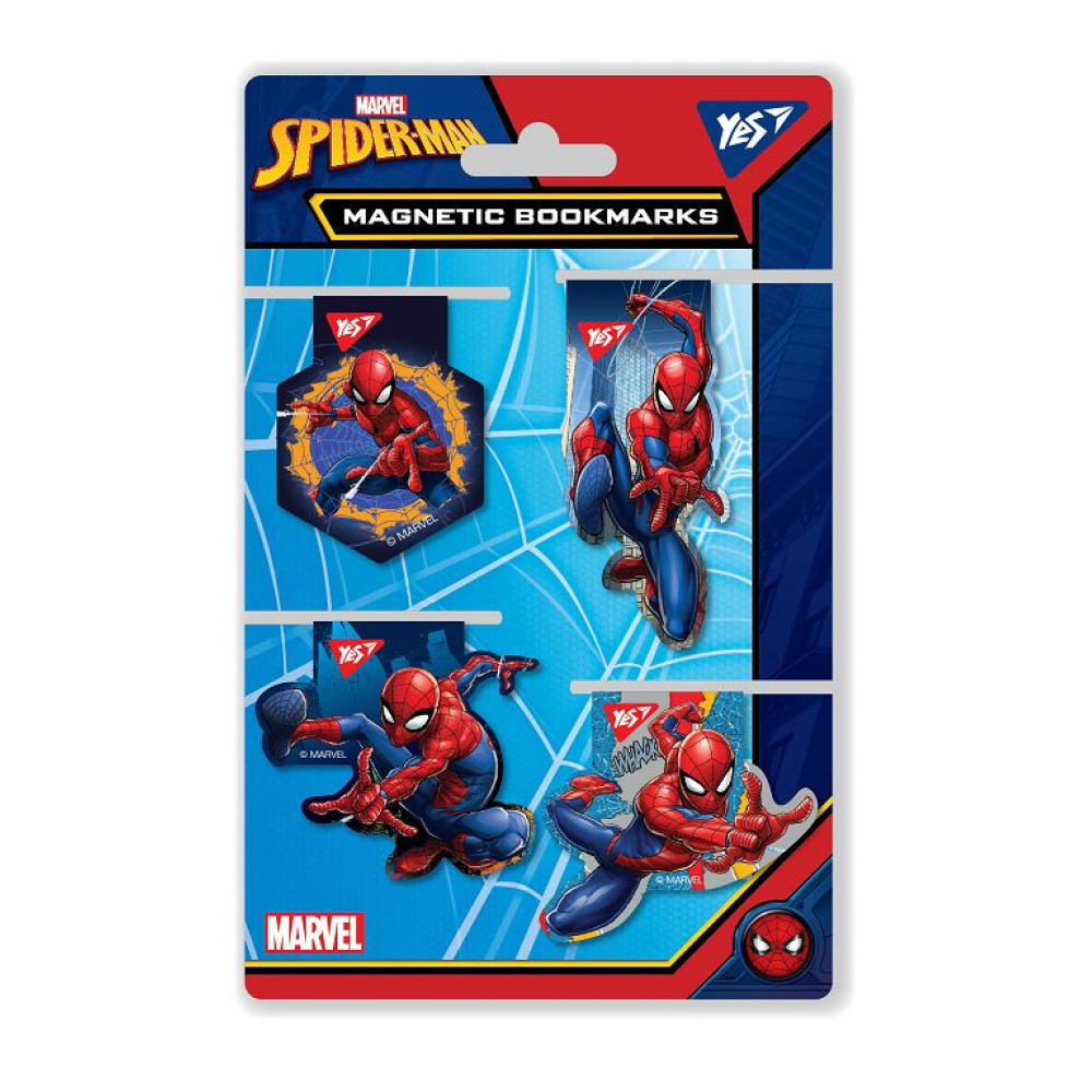 Закладка-магніт "Yes" (707403) "Marvel" висікання, 4 шт