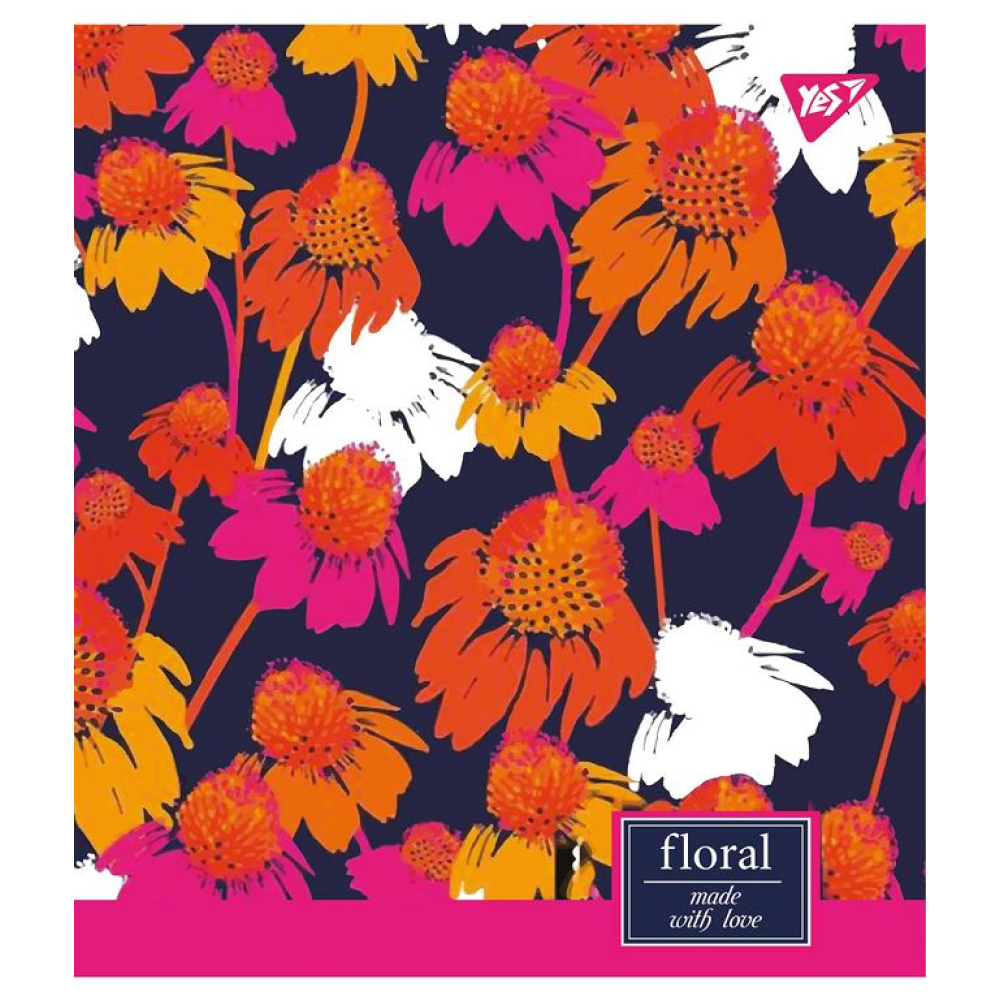 Зошит уч. "YES" 24арк. (765228) "Floral explosion" неон+софт-тач