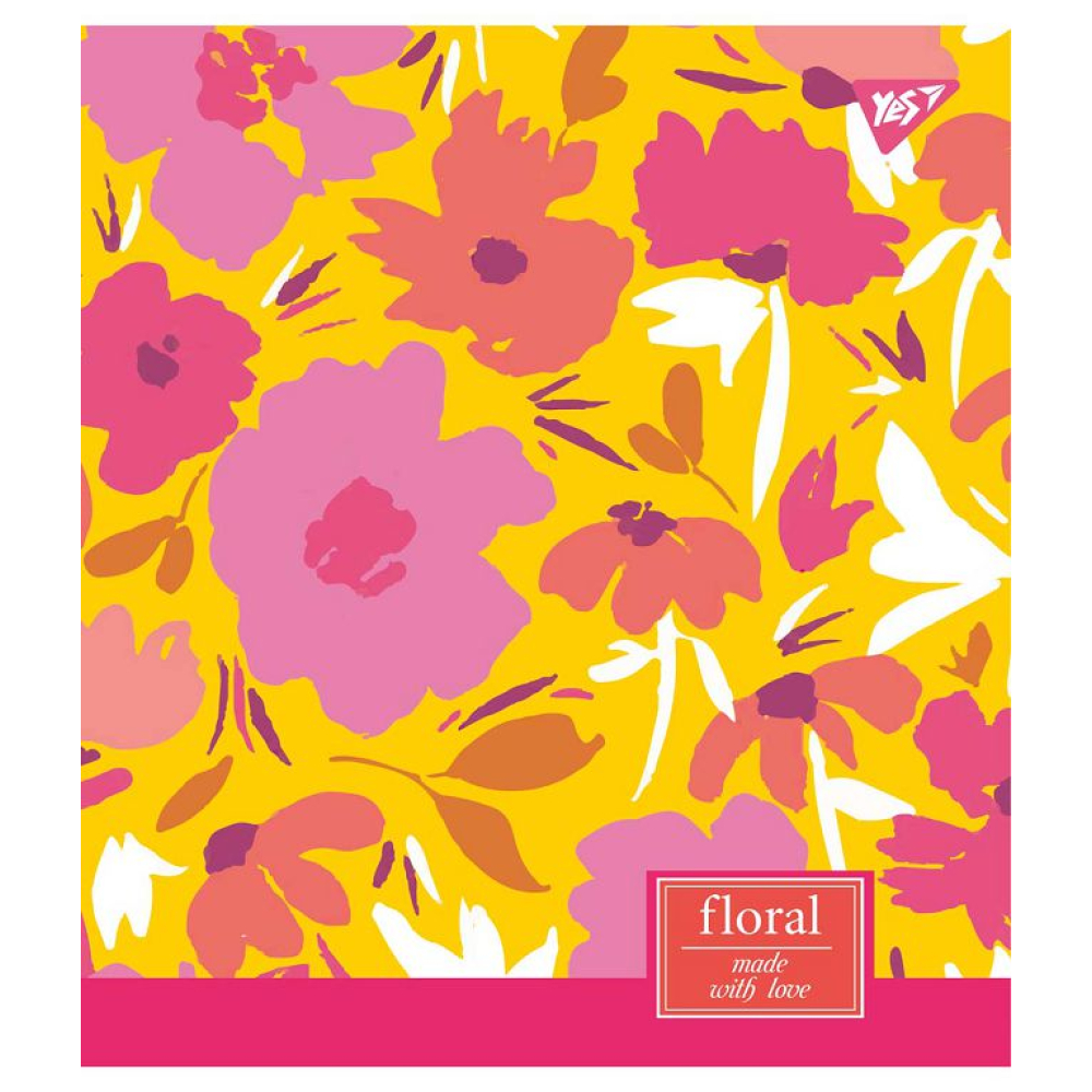 Зошит уч. "YES" 24арк. (765228) "Floral explosion" неон+софт-тач