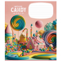 Зошит уч. "Школярик" 12арк. (3266K) "Candy world" ВД-лак (дівчинка)